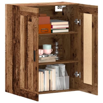 vidaXL - Wandkast - 69,5x34x90 - cm - bewerkt - hout - oud - houtkleurig
