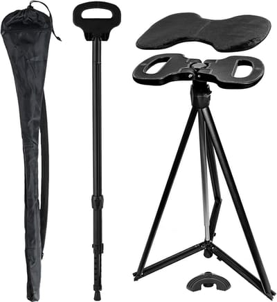 Wandelstok met Zitje - Opvouwbaar Lichtgewicht Nordic Walking Stock