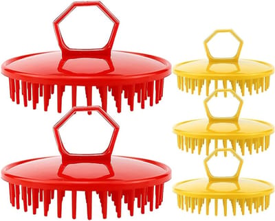 5 stuks ronde hoofdmassageborstels, antislip shampooborstels, zachte siliconen haarborstels voor optimale hoofdmassage en verzorging tijdens het douchen