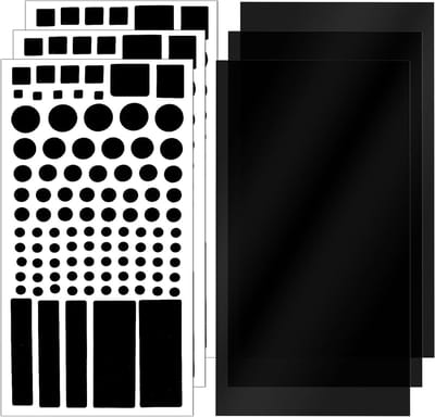 Zwarte LED Lichtblokkering Stickers, 6 Vellen voor Elektronica, 100% en 50%-80% Blokkering, Ideaal voor Routers en Schermen, Eenvoudig aan te brengen