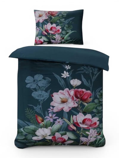 Husch Dekbedovertrek Marlous - 140x200/220 - Bloemen - Multi/Groen