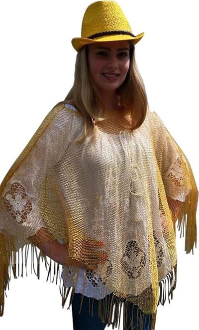 Poncho - Goud/ geel - Festival - Hippie - Ibiza - Toppers 2025