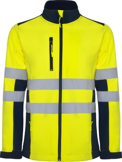 Roly Antares Soft Shell Jacket RY9303 - Navy Blue 55/Fluor Yellow 221 - S