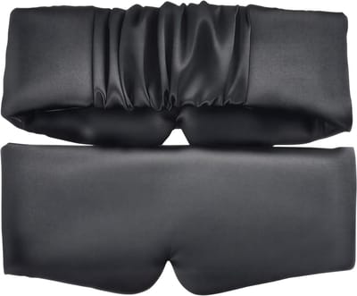 Zijde Satijn Slaapmasker – Comfortabel Slapen – Zwart – Oogmasker Cover – Schaduw voor Ogen – Ontspanning – Vergroot Ooglapje – Voor Vrouwen en Mannen – Gezond Slaapritme