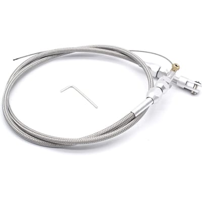 LS Motor Gaskabel 36 Inch Roestvrij Staal Gevlochten Vervanging voor LS1 4.8 5.3 5.7 6.0 zilver