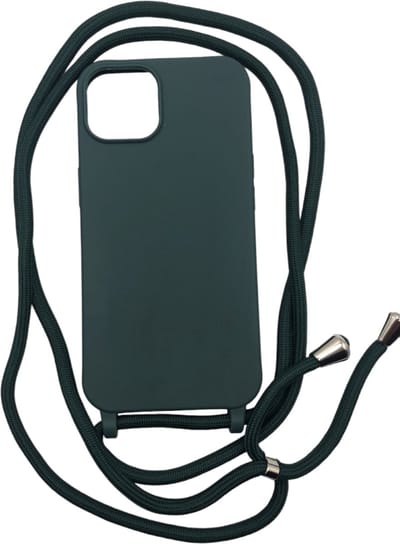 Hoogwaardige Siliconen Backcover met Koord - Geschikt voor Apple iPhone 13 Pro - Premium Kwaliteit TPU Siliconen Hoesje - Groen