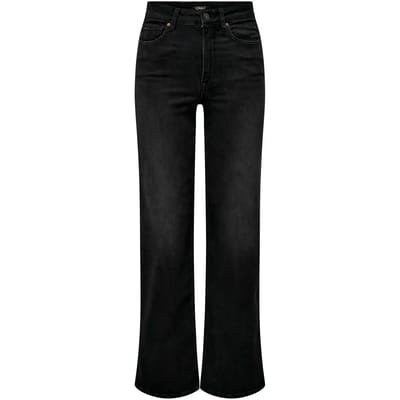 Only zwarte dames jeans   High waist   Madison   Wide leg fit   5-Pocket zakken   Knoop- en ritssluiting   Duurzaam   High waist Zwart XXL/30