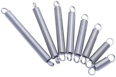 Trekveren met haak - Spanveren Verenstaal - Mechanische toepassingen - Roestvrij staal constructie - 50 mm (2 stuks) - Zilverkleurig