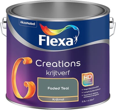 Flexa - Creations Muurverf Krijt - Faded Teal - Mengverf - 2,5 L