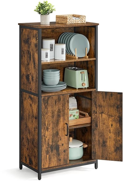 CozyLiving Keukenkast - Opbergkast - Opbergkasten met deuren - Verstelbare planken - 125x60x35 - Industrieel