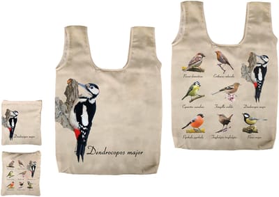 Esschert Design Shopper Vogels 40 X 57 Cm Polyester Beige