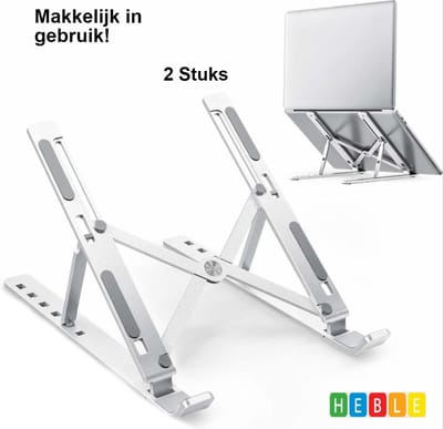 *** 2 Stuks Verstelbare Ergonomische ~ Laptop/Notebook ~ 2x Standaard ~ Universeel ~ van Heble® ***