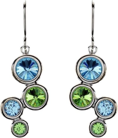 Behave - Oorbellen met kristal blauw groen - Vrolijke partylook 4 cm