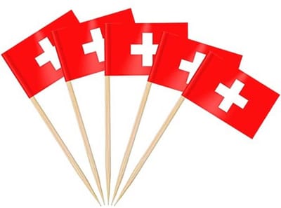 Zwitserse Tandenstoker Vlaggen voor Feesten - Cake Toppers voor Sandwiches en Cupcakes