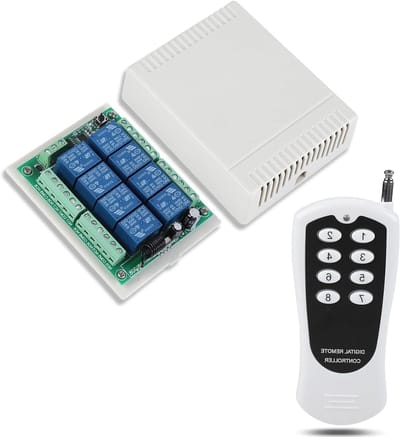 Draadloze 12V DC Afstandsbediening 433MHz met 8 Kanalen voor Verlichting, Waterpomp en Garage Deuropener met 100m Bereik