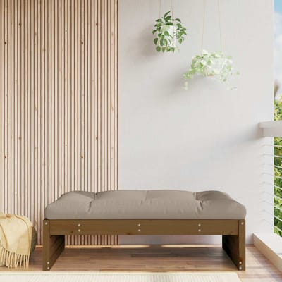 vidaXL - Tuinvoetenbank - 120x80 - cm - massief - grenenhout - honingbruin