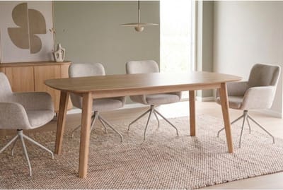 Eettafel Jay Deens ovaal eiken 240x100x77 cm - Naturel - Scandinavisch design