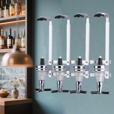 Drink Dispenser met Wandhouder en Viermondstuk - Ideaal voor Cocktails, Drankjes en Feesten