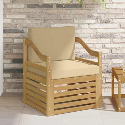 vidaXL - Buiten - bank - set - Polyester - wit - en - beige