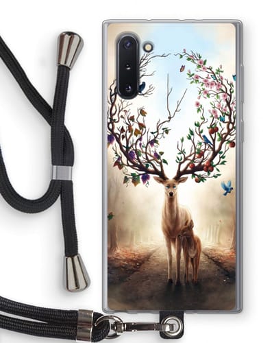 Case Company® - Hoesje met koord geschikt voor Samsung Galaxy Note 10 hoesje met Koord - Seasons Change - Telefoonhoesje met Zwart Koord - Bescherming aan alle Kanten en Over de Schermrand