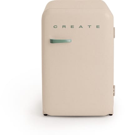 CREATE - Koelkast in retrostijl - Zand - Handvat Sage - FRIDGE RETRO 107L