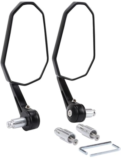 Allecto - Universele achteruitkijkspiegel - Vervanging voor buggy - Zwart - Geschikt voor scooter en bromfiets - Aluminiumlegering - Ideaal voor AT...