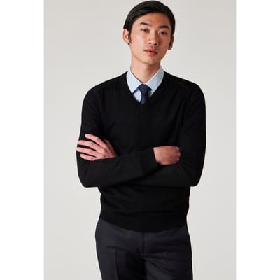 Paul Smith Mens Sweater V Neck Black Maat: XL | Sweaters Outlet | Heren | Zwart