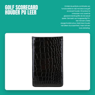 Dailygoods- Scorecard Houder Duurzaam - Golf Kaarthouder - PU Leer - Lichtgewicht - Slijtvast - Inclusief Houten Stift