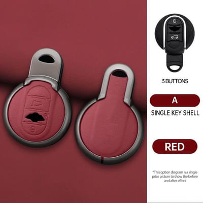 Porte-clés en alliage de zinc et cuir pour Bmw Mini Cooper One Fun F54 F55 F56 R56 R57 R58 R59 R60 R61 Accessoires de voiture black
