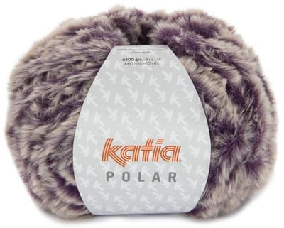 Katia Polar - 106 aubergine-wit - Polyester Garen