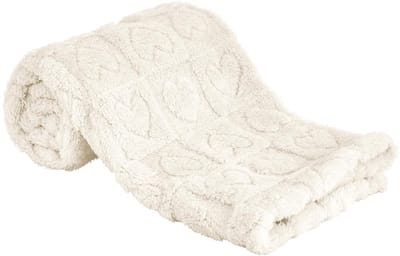 Babydeken met hartjesmotief, ultrazachte, gezellige babydekens voor meisjes en jongens, zachte baby- en peuterdekens voor pasgeboren baby's, cadeaus voor in de wieg en kinderwagen (76 x 102 cm) (wit)