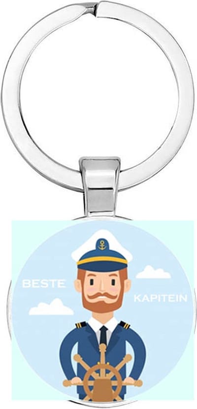 Akyol - Beste kapitein Sleutelhanger - kapitein - iemand die kapitein is - matrozen - werk - cadeau - verjaardag - kado - geschenk - gift - welkomst cadeau - afscheidscadeau - 2,5 x 2,5 CM