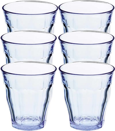 Duralex Drinkglazen Prisme - 12x stuks - blauw transparant - 275 cm - drinkglas - Koffie/thee/water glazen