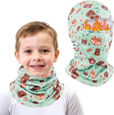 Multifunctionele Fleece Balaclava voor Kinderen - Warm Winddicht Ski- en Fietsmasker met Nekwarmer voor Jongens en Meisjes van 4-10 Jaar voor de Winter Buitenactiviteiten
