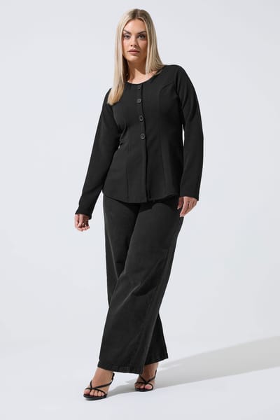 Limited Collection Zwarte Naad Detail Top Size 42