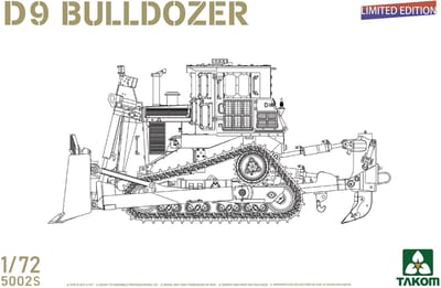 Takom Modelbouwpakket Militaire voertuigen - 5002S Caterpillar D9 Bulldozer - Bouwvoertuig - Limited Edition Plastic - 1:72 - Modelbouw