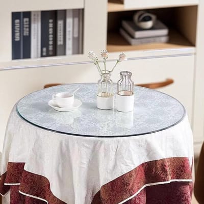 Glazen Tafelblad - Ronde Glasplaat - Tafel Beschermen - Hittebestendig Gehard Glas - 44 cm Diameter - Transparant