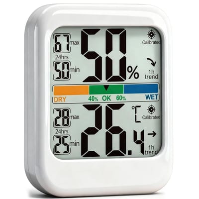 Ynkkvre -Hygrometer - Luchtvochtigheidsmeter - Thermometer Binnen - Digitaal Weerstation - Binnen