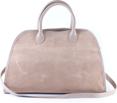 Giuliano lederen handtas Marion - Taupe - Suède - Made in Italy