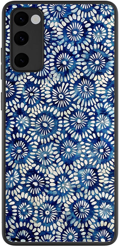 Hoesje geschikt voor Samsung Galaxy S20 FE - Azure daisies - TPU Hard Case Backcover - Blauw - Mooie Telefoonhoesjes