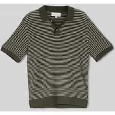 Tom Tailor - Gebreide trui met polokraag - Maat XXL - leaf green offwhite stripe