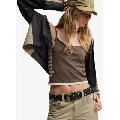 Superdry Bench Aansluitend Cami Laag Topje Brown Grootte: XL