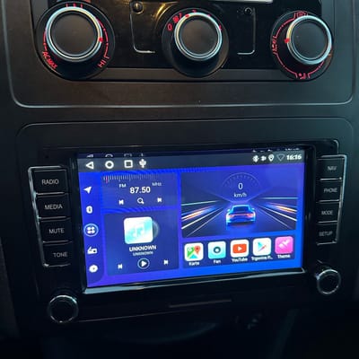 Junsun Autoradio met bluetooth - Draadloos Carplay & Android Auto Geschikt voor Volkswagen - Android 15 - 2+32 GB - Navigatiesysteem - Wifi - 7 inch HD touchscreen - Achteruitrijcamera - RDS