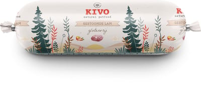 Kivo Petfood Houdbare Worst 12 x 600 gram Lam - Zacht gestoomd vlees - Glutenvrij zonder andere fratsen