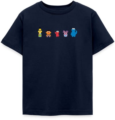 Sesamstraat Pixelontwerp Personages T-Shirt Kinderen