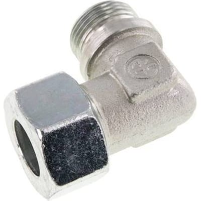 G 1'' Buitendraad x 25S Verzinkt Stalen L-Fitting 90graden 400 Bar DIN 2353 - FL2E-MC-EZ-100G-25-S