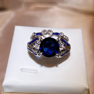 Europese en Amerikaanse Zirconia Ring Combinatiering voor Mannen en Vrouwen Europese en Amerikaanse Blauwe Spindel Sieraden Lijmdruppelring No. 10 black