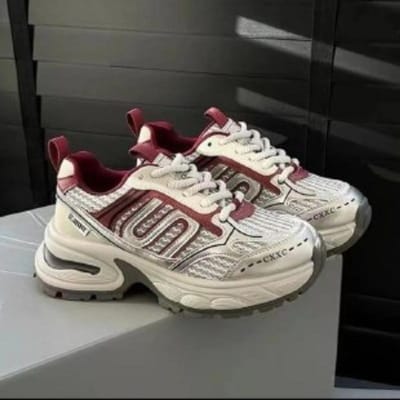 Platform Dad Schoenen Dames Lente Koreaans-Stijl Grijs Casual Alles-Match Ademende Sport Mesh Schoenen 40