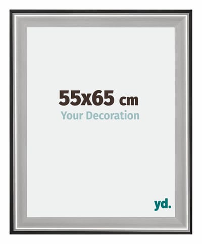 Your Decoration - Fotolijst 55x65 cm - Hout - Zwart Zilver Gepolijst - Birmingham