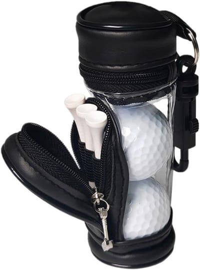 Golfbalhouder - Tee Organizer - Golf Training - Dubbellaags Ontwerp - 16 x 12 x 5 cm - Zwart